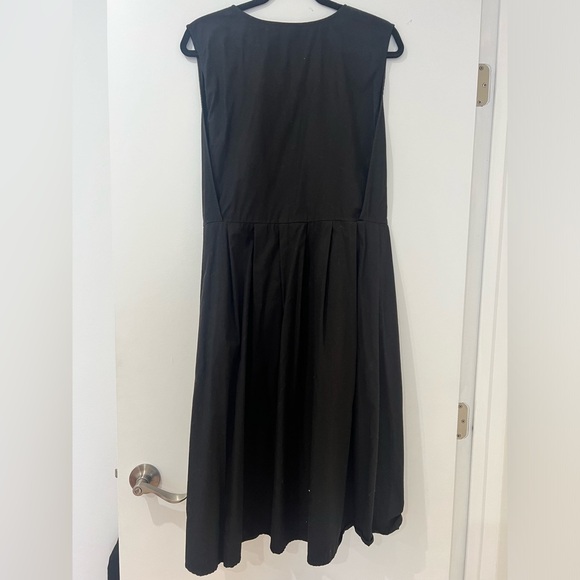 kowtow black sleeveless button-down dress / 100% cotton / xs - Picture 2 of 3